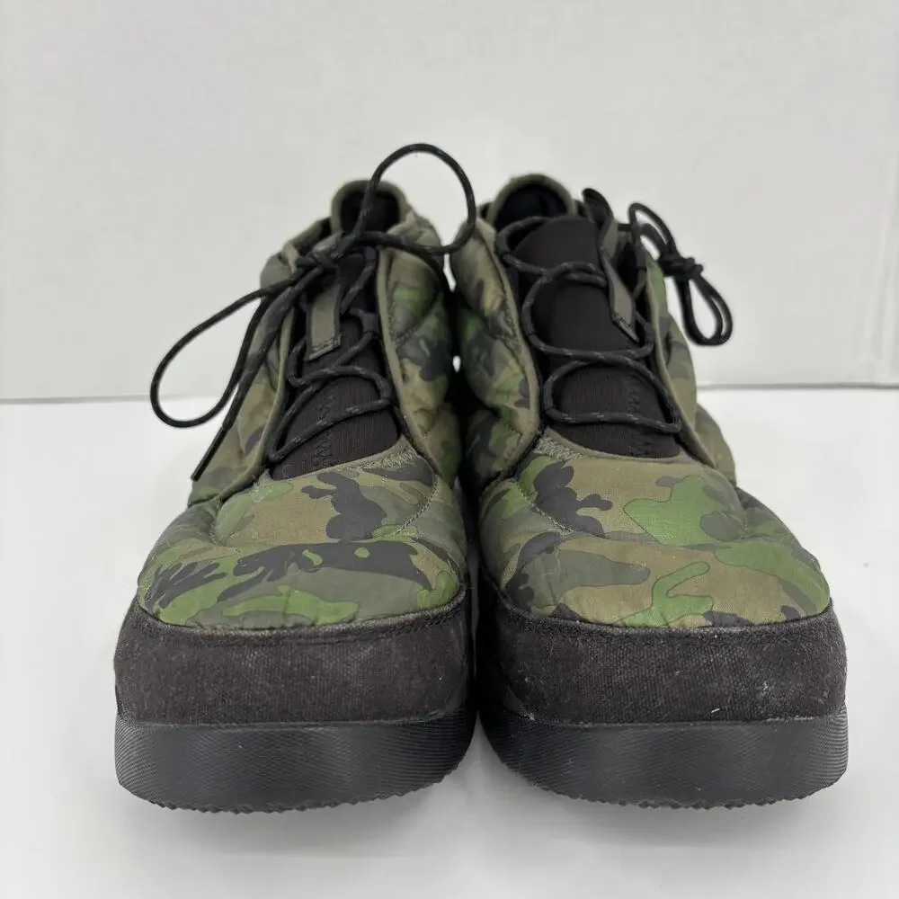 The North Face Chukka Boots Mens Size 10.5 Green Camo Quilted Puffer Insulated